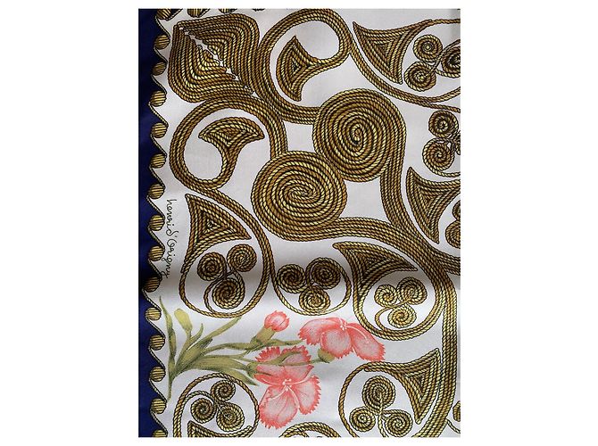 Sciarpa Hermès Arabesques Seta Blu Navy Multicolore - vista 9
