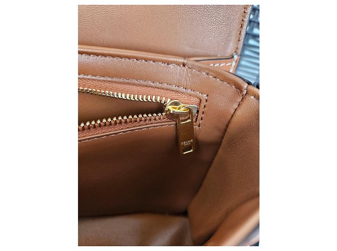 Céline Borsa Celine Triomphe Pelle Caramello Marrone - vista 3