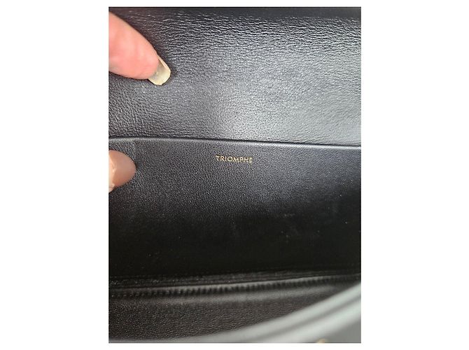 Céline Bolsa Celine Triomphe couro preto - vista 5