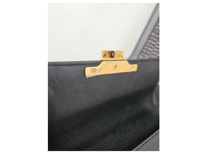 Céline Bolsa Celine Triomphe couro preto - vista 6