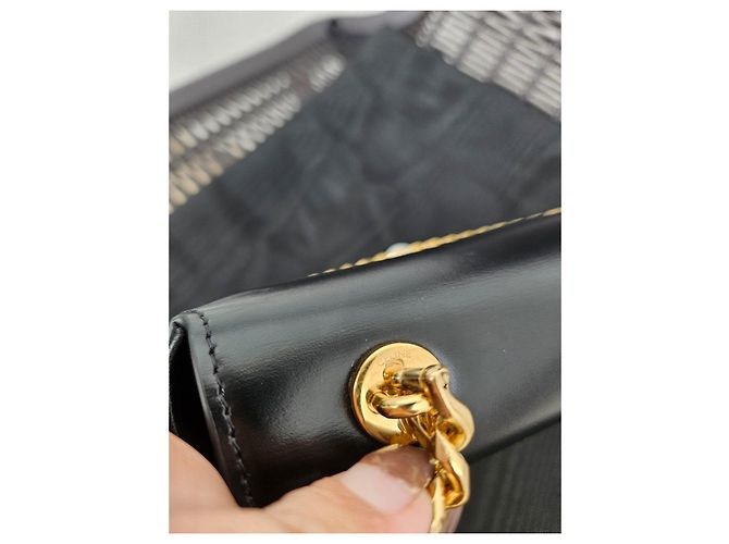 Céline Bolsa Celine Triomphe couro preto - vista 8