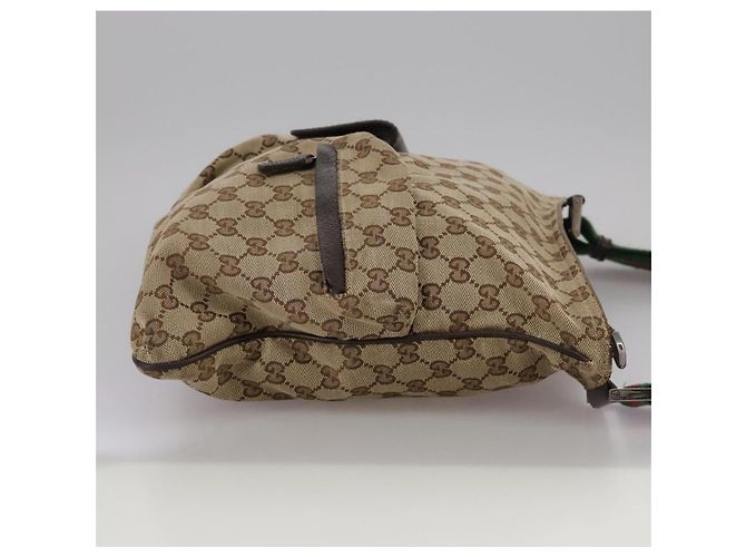 Gucci Double Pocket Web Messenger GG Canvas and leather Medium Marrone - vista 4