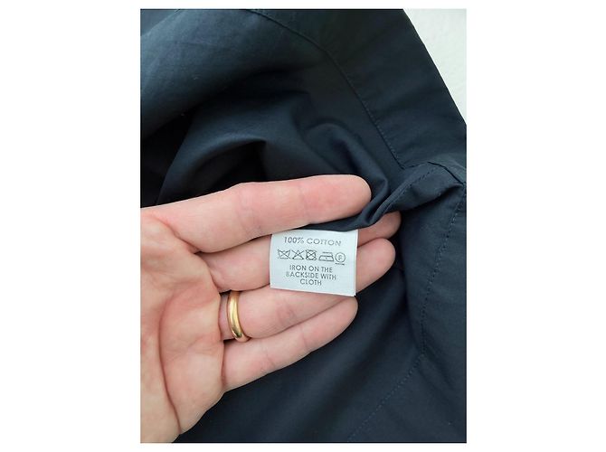 Giacca camicia ricamata Dries Van Noten blu notte in cotone pezzo statement Blu navy - vista 8