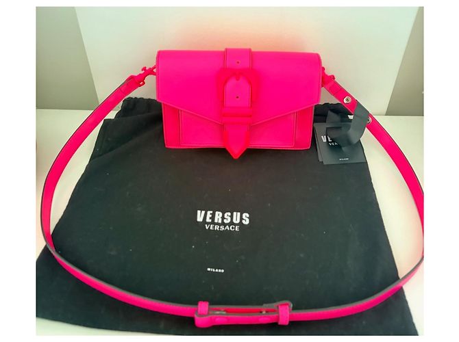 Borsa Versus Versace in pelle rosa fluorescente Fuschia - vista 10