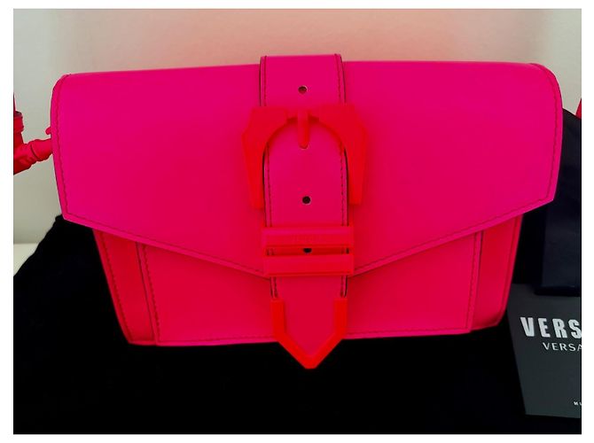 Borsa Versus Versace in pelle rosa fluorescente Fuschia - vista 3