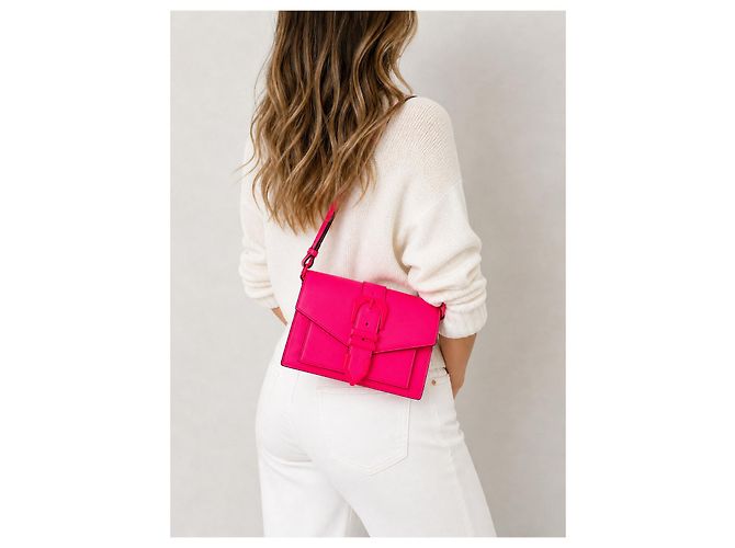 Borsa Versus Versace in pelle rosa fluorescente Fuschia - vista 5