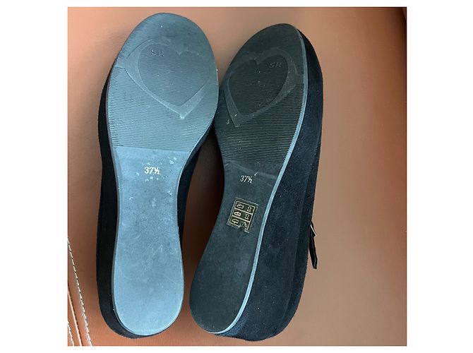 Scarpe con zeppa Sonia Rykiel in suede nero - vista 10
