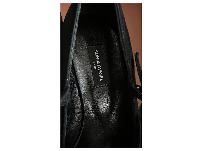 Scarpe con zeppa Sonia Rykiel in suede nero - vista 3