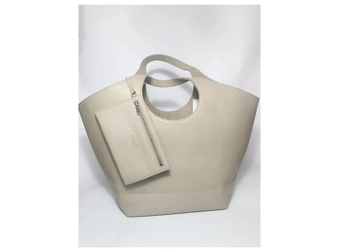 Balenciaga Borsa Mary Kate Medium in pelle beige Crudo - vista 3