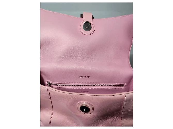 Borsa Balenciaga Downtown Chain in pelle di vitello rosa - vista 2