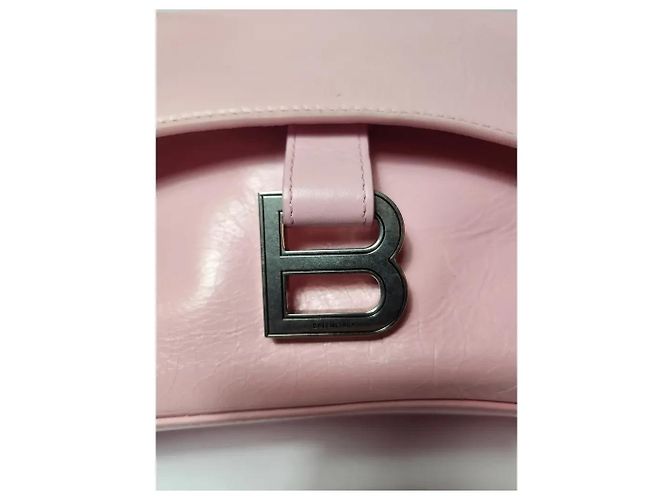 Borsa Balenciaga Downtown Chain in pelle di vitello rosa - vista 3