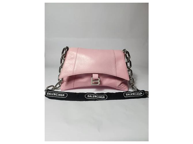 Borsa Balenciaga Downtown Chain in pelle di vitello rosa - vista 4