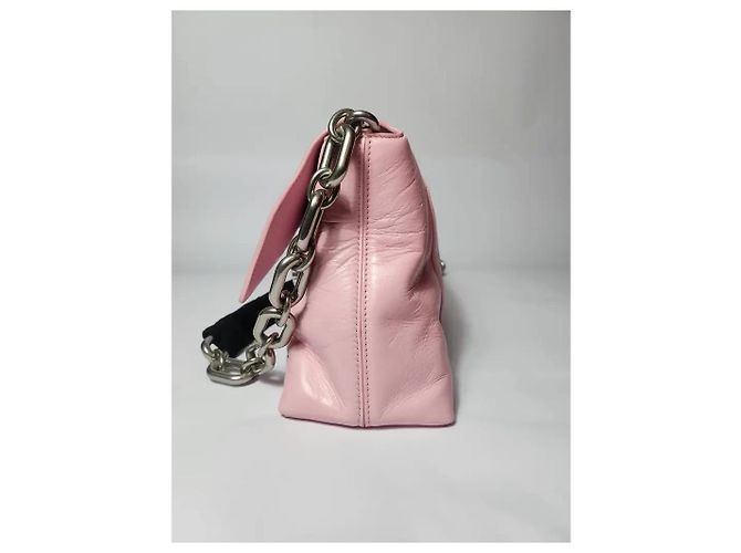 Borsa Balenciaga Downtown Chain in pelle di vitello rosa - vista 5