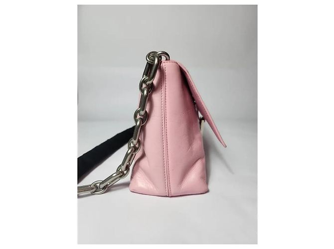 Borsa Balenciaga Downtown Chain in pelle di vitello rosa - vista 6