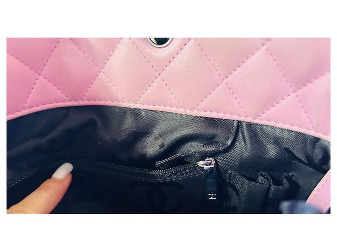 Bolsa Chanel Cambon em couro acolchoado rosa - vista 4