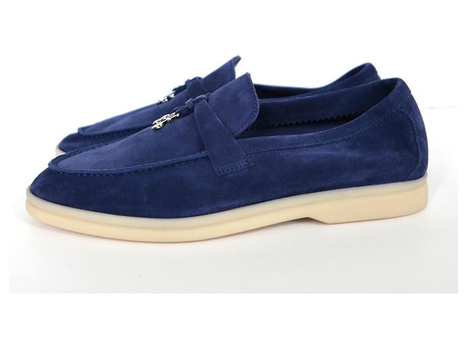 Mocassini Loro Piana Summer Walk Charms Blu Navy - vista 2