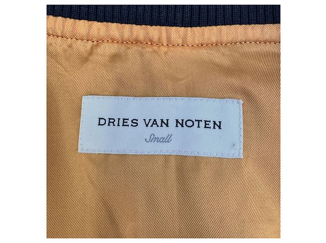 Chaqueta bomber bordada Look 38 de Dries Van Noten Primavera 2016 Negro Naranja Púrpura - vista 10