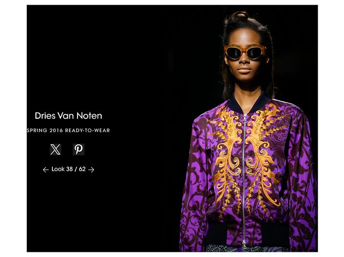 Chaqueta bomber bordada Look 38 de Dries Van Noten Primavera 2016 Negro Naranja Púrpura - vista 3