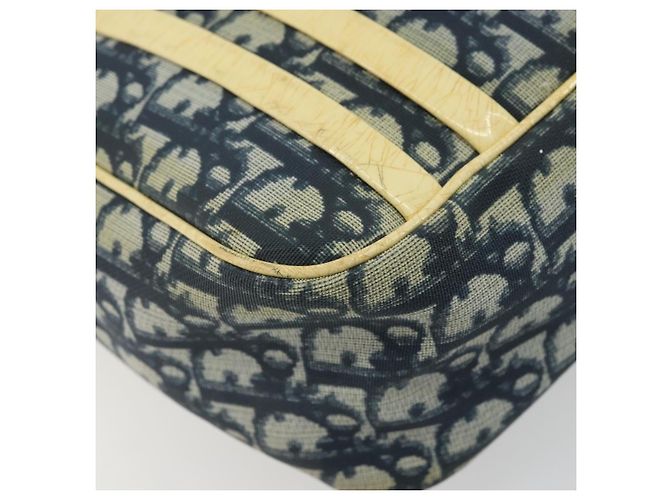 Borsa a Spalla in Tela Trotter Christian Dior PVC Blu Navy Argento Auth 177902 - vista 11