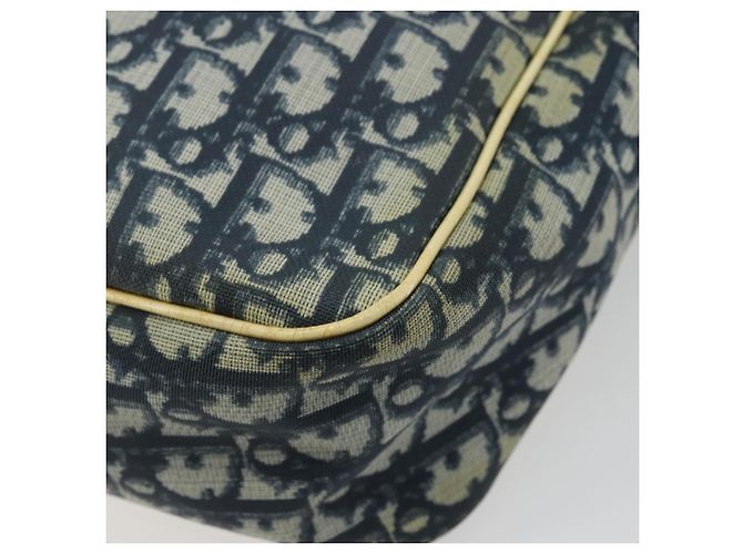 Borsa a Spalla in Tela Trotter Christian Dior PVC Blu Navy Argento Auth 177902 - vista 12