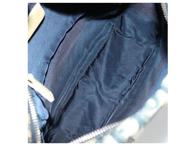 Borsa a Spalla in Tela Trotter Christian Dior PVC Blu Navy Argento Auth 177902 - vista 16