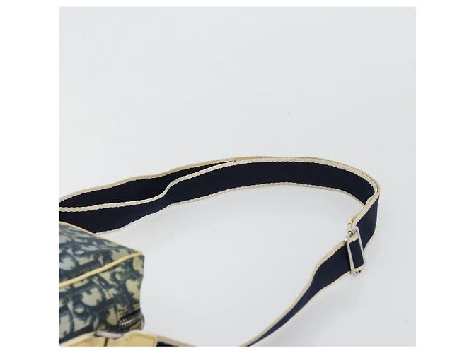 Borsa a Spalla in Tela Trotter Christian Dior PVC Blu Navy Argento Auth 177902 - vista 8