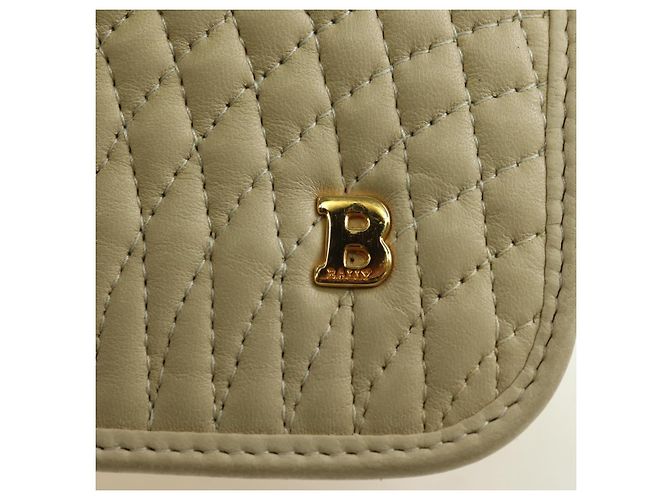BALLY Borsa a Spalla in Pelle Beige Oro Auth am11516A D'oro - vista 14