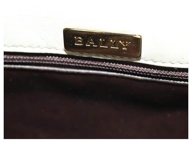 BALLY Borsa a Spalla in Pelle Beige Oro Auth am11516A D'oro - vista 16