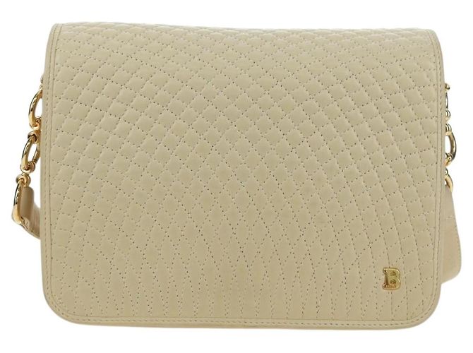 BALLY Borsa a Spalla in Pelle Beige Oro Auth am11516A D'oro - vista 2