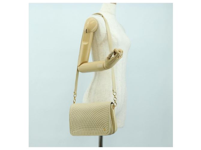BALLY Borsa a Spalla in Pelle Beige Oro Auth am11516A D'oro - vista 22