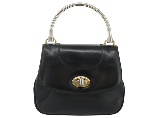 Borsa a mano in pelle nera Auth 177281A di GUCCI Nero - vista 2
