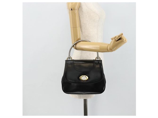 Borsa a mano in pelle nera Auth 177281A di GUCCI Nero - vista 24
