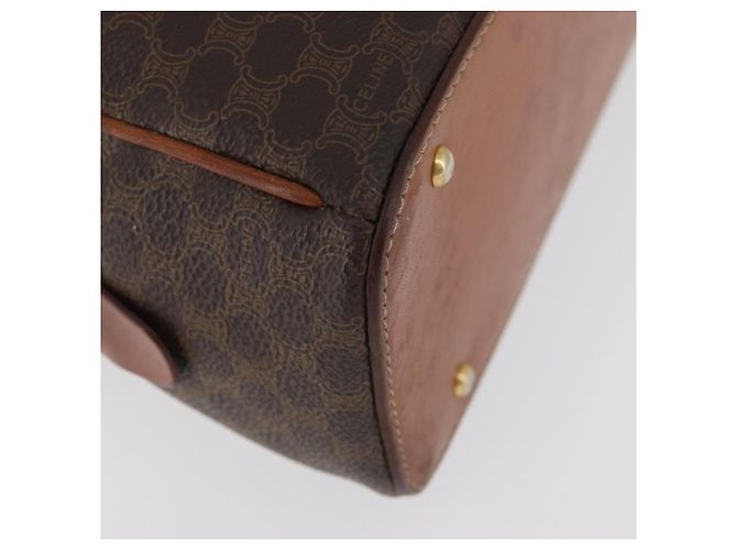 Céline Borsa a mano in tela Macadam CELINE in pelle PVC marrone oro Auth 178270 D'oro - vista 10