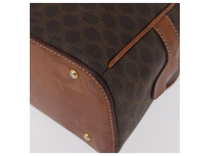 Céline Borsa a mano in tela Macadam CELINE in pelle PVC marrone oro Auth 178270 D'oro - vista 11