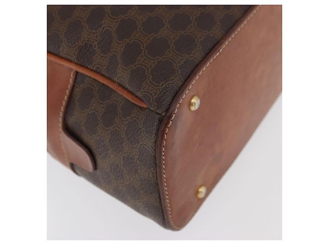 Céline Borsa a mano in tela Macadam CELINE in pelle PVC marrone oro Auth 178270 D'oro - vista 12