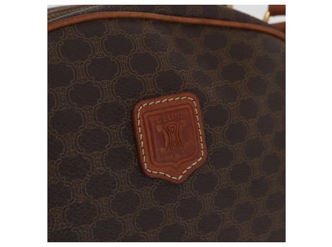 Céline Borsa a mano in tela Macadam CELINE in pelle PVC marrone oro Auth 178270 D'oro - vista 15