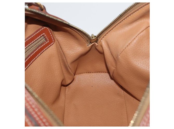 Céline Borsa a mano in tela Macadam CELINE in pelle PVC marrone oro Auth 178270 D'oro - vista 18