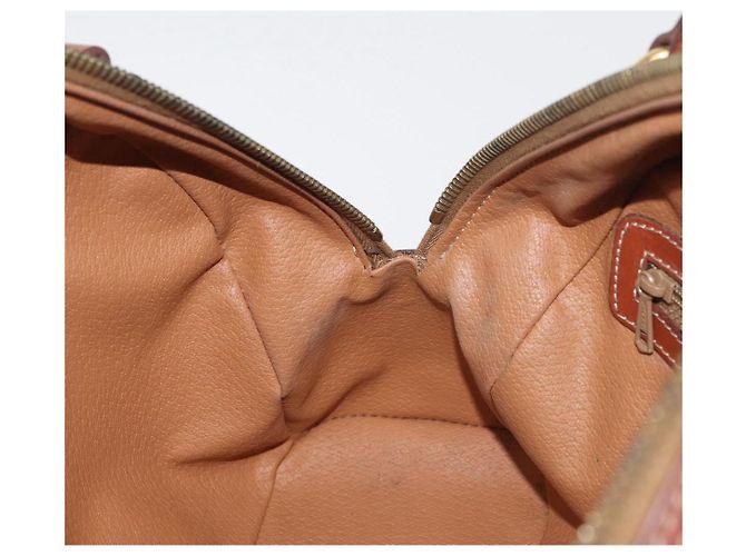 Céline Borsa a mano in tela Macadam CELINE in pelle PVC marrone oro Auth 178270 D'oro - vista 19