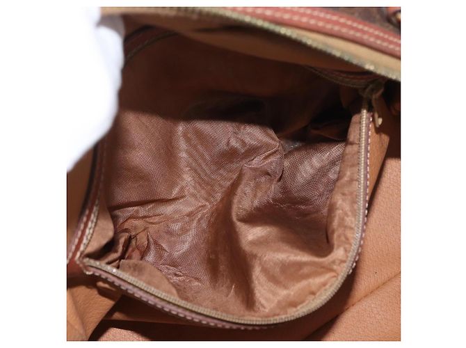 Céline Borsa a mano in tela Macadam CELINE in pelle PVC marrone oro Auth 178270 D'oro - vista 21