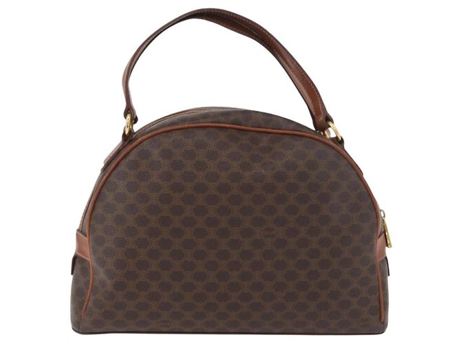 Céline Borsa a mano in tela Macadam CELINE in pelle PVC marrone oro Auth 178270 D'oro - vista 3