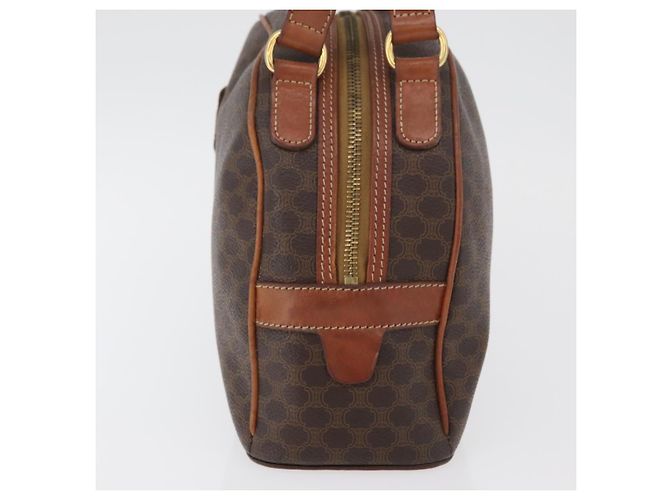 Céline Borsa a mano in tela Macadam CELINE in pelle PVC marrone oro Auth 178270 D'oro - vista 4
