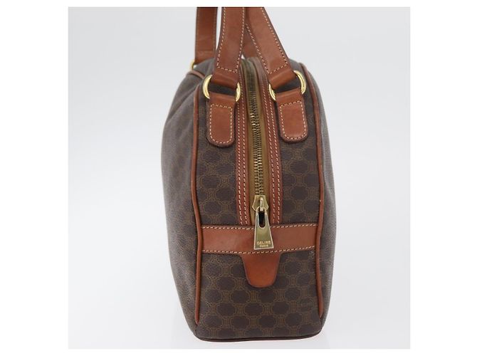 Céline Borsa a mano in tela Macadam CELINE in pelle PVC marrone oro Auth 178270 D'oro - vista 5