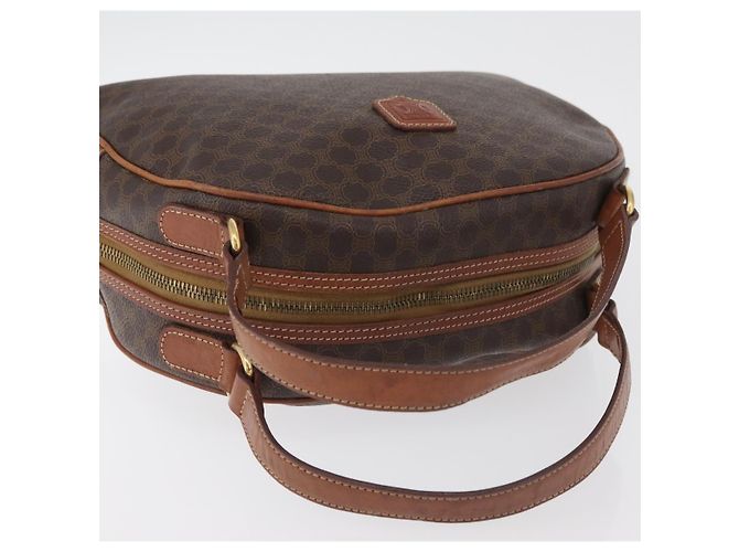 Céline Borsa a mano in tela Macadam CELINE in pelle PVC marrone oro Auth 178270 D'oro - vista 6