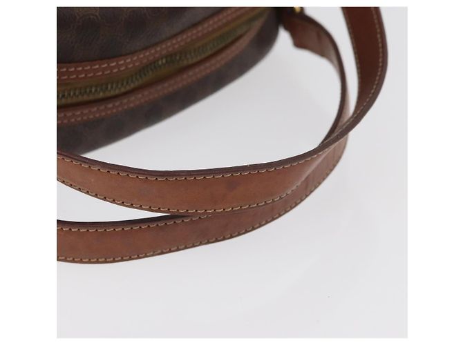 Céline Borsa a mano in tela Macadam CELINE in pelle PVC marrone oro Auth 178270 D'oro - vista 7