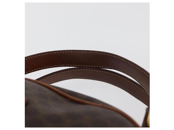 Céline Borsa a mano in tela Macadam CELINE in pelle PVC marrone oro Auth 178270 D'oro - vista 8