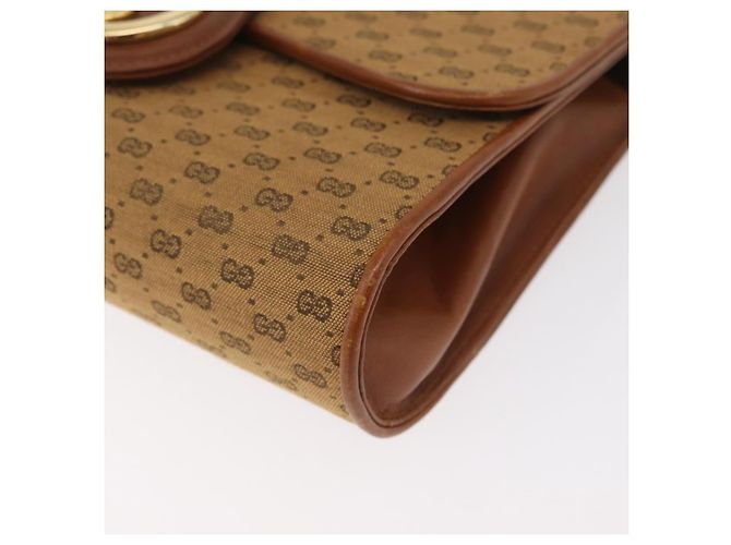 Gucci Borsa a Spalla Micro GG in Tela Beige Oro Auth am11560 D'oro - vista 11