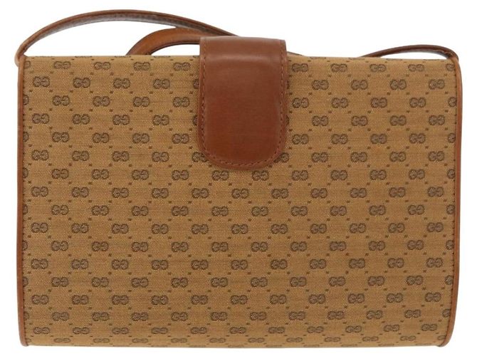 Gucci Borsa a Spalla Micro GG in Tela Beige Oro Auth am11560 D'oro - vista 3