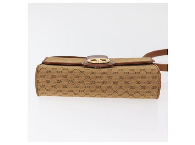 Gucci Borsa a Spalla Micro GG in Tela Beige Oro Auth am11560 D'oro - vista 9