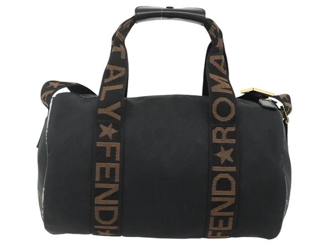Borsa FENDI in nylon 2 in 1 nera e oro Auth bs34931 Nero D'oro - vista 3