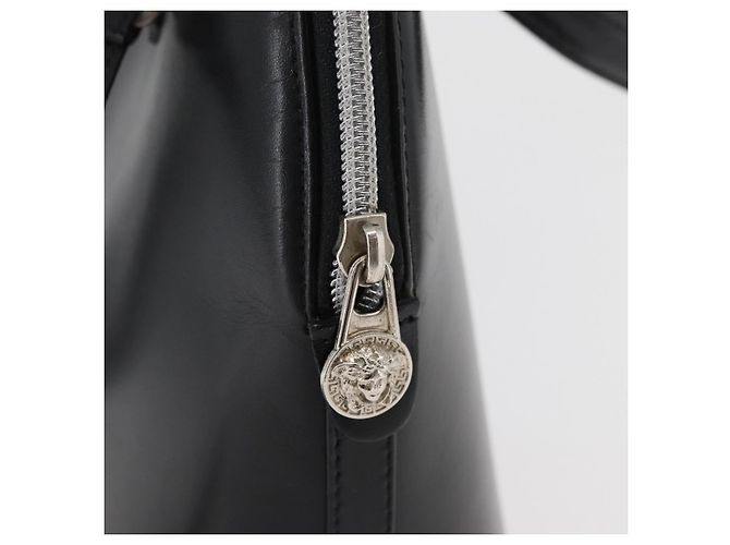 Borsa a mano in pelle Gianni Versace 2 in 1 Nera Argento Auth 177571 Nero - vista 16